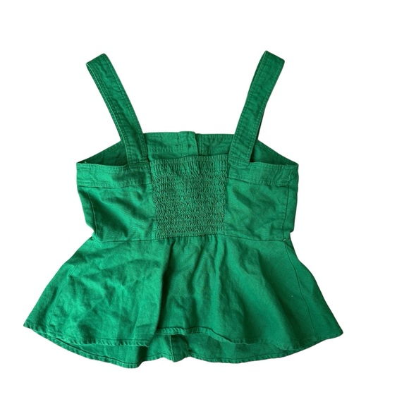 Who What Wear green linen peplum top XS - Picture 3 of 5
